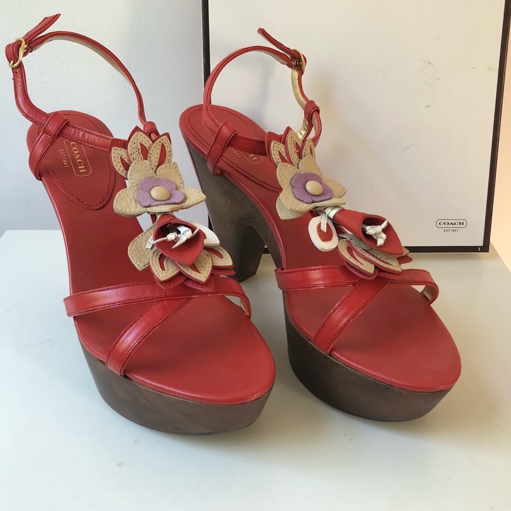 Coach Jeanna Calf platform wedge (size10)